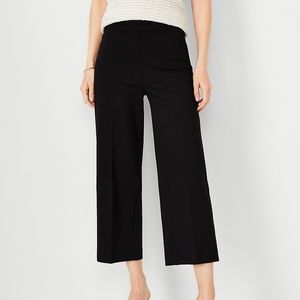Black Loft cropped wide leg twill pants